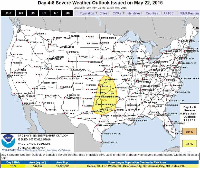 SPC Severe Weather Risk - Friday